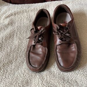 SAS Men Comfort Walking Shoe. Brown Leather Lace Up, Size 10 1/2 M.